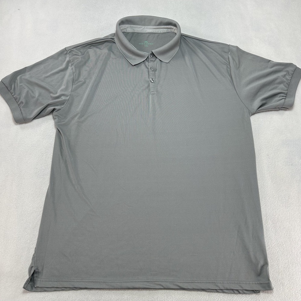 Mio Marino Polo Shirt Mens 2XL Gray Performance Stretch Short Sleeve Golf Casual
